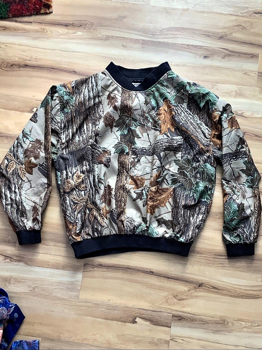 Wrangler Rugged Wear Camouflage Pullover Windbreaker Jacket XL camo vintage